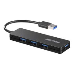 【迅速発送】バッファロー USB ハブ USB3.0 スリム設計 4ポート バスパワー 軽量 Windows Mac PS4 PS5 Chromebook 対応 テレワーク 在宅勤務 BSH4U125U3BK