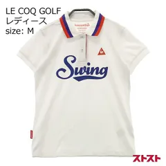 LE COQ GOLF ルコックゴルフ 半袖ポロシャツ プリント ホワイト系 M [240001889590]#