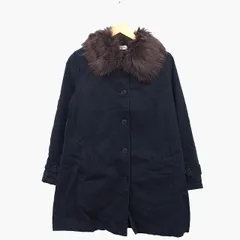 レプシィム ローリーズファーム LEPSIM LOWRYS FARM ステンカラー コート ミドル丈 ライナー付き デニム フェイクファー M ダークグレー 灰 /HT22