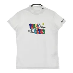サイズ：0 PEARLY GATES パーリーゲイツ 2024年モデル ハイネック半袖Tシャツ ニコちゃん ホワイト系 [240101518221] ゴルフウェア レディース ストスト