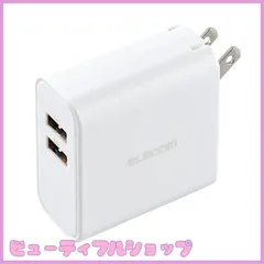 【特価】エレコム 充電器 USB コンセント 合計24W 2ポート USB-A 折りたたみ式プラグ 2台同時充電 おまかせ充電対応 【 iPhone SE3/15/14/13/Android 各種対応】 ホワイト EC-AC03WH