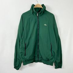 【フォロワー様クーポン配布中！】LACOSTE ラコステ 刺繍ロゴ スタンドカラー ジップアップ ライトウェイトジャケット ブルゾン 輸入古着 海外古着 メンズ グリーン 【S19】