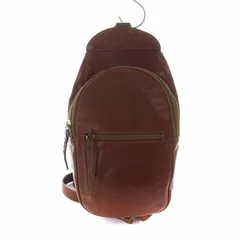 イルビゾンテ IL BISONTE ボディバッグ ウエストポーチ ロゴ レザー 茶 ブラウン ■GY18 /MQのサムネイル