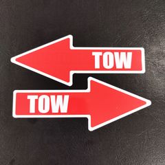 ２枚の２セット販売（合計４枚）　送料無料　サーキット　ＴＯＷ　ＰＯＩＮＴ　ロゴ　牽引ステッカー　TOWシール「TOW　牽引　ステッカー」（約４５ｍｍ×約１１６ｍｍ）※２枚の２セット販売🎵