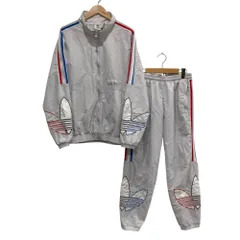 良品 adidas アディダス トラックジャケット イージーパンツ ジャージ セットアップ 3XL/Lサイズ グレー メンズ 古着 中古 USED