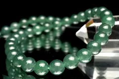 グアテマラ産◇希少マンサーノ翡翠 ブルージェダイト 青翡翠　6.5mm　ブレスレット 1個売り  パワーストーン 天然石 _BG5518-65