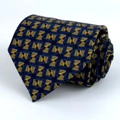 ミッソーニ ブランドネクタイ 総柄 シルク イタリア生地 メンズ ネイビー Missoni 【中古】