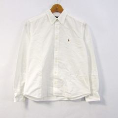 ラルフローレン 長袖シャツ スリムフィット ボタンダウン トップス レディース 9サイズ ホワイト RALPH LAUREN 【中古】