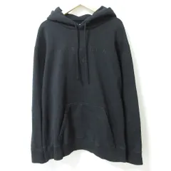 21AW MM6 エムエムシックス メゾンマルジェラ ロゴ刺繍 プルオーバー スウェットパーカー サイズS ブラック レディース 古着 中古 USED