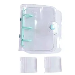 【新品】 Micolora シール帳 透明 3穴 バインダー 透明 ミニシール帳 女の子 はがせる 収納袋付き リフィル 10枚入 ピンク (ピンク) 1