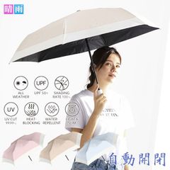 日傘 折畳 UVバイカラー 自動開閉 945-004 晴雨兼用 UPF50 軽量 完全遮光 ブラックコーティング加工 母の日ギフト敬老の日