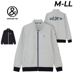 アンパスィ スウェット ブルゾン 長袖 メンズ ゴルフウェア and per se GOLF ショットスムーザー UVケア ストレッチ  スエット ゴルフブルゾン アウター 長そで トラックジャケット メンズウエア 紳士服  /AMF6905J1