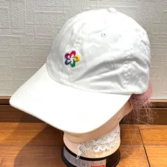 (^w^)b GEAR FOR SPORTS ギアフォースポーツ キャップ 帽子 綿100％ フラワー刺繍 刺繍カラフル 90s ヴィンテージ シンプル 無地 カジュアル 白 ホワイト レディース 男女兼用