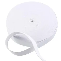 平ゴム 弾性ゴム 4仕様 ホワイト/ブラック 2色 裁縫用高弾性バンド ズボンリペア用 手芸裁縫 DIYプロ仕様 (20mm幅×10m ホワイト) 0