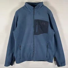 古着 ザ・ノースフェイス THE NORTH FACE フルジップフリースジャケット トレーナー ワンポイントロゴ アウトドア M  ブルー系 メンズ