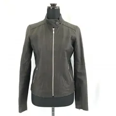 VIS/ビス★レザーシングルライダースジャケット【Women's size-S-M程度/茶】本革/フルジップ◆BA592※IE-F