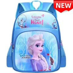 ✨新品✨アナと雪の女王 エルサ キッズリュック 子供用バックパック フォローユアハート 軽量 通学 遠足 女の子 プリンセス ディズニー キャラクター 小学生 幼稚園 保育園 入園 入学祝い プレゼント 青色 ブルー かわいい 32cm×24cm×12cm