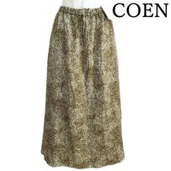 COEN　コーエン　レディース　ロングスカート　和風　花柄　接触冷感　春　夏　サテン　プリントスカート