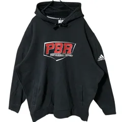 2XL ビックプリント パーカー ブラック アディダス メンズ 古着 長袖