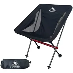 椅子 アウトドアチェア コンパクト チェア 軽量 折りたたみ キャンプ 耐荷重120kg (日本企業企画) [J-Gorilla] (ブラック)