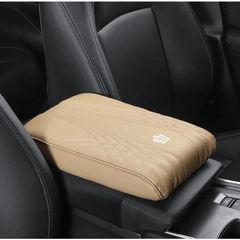 ◆クラウン CROWN◆ベージュ◆車 アームレストマット コンソールボックスパッド 形状記憶 肘置きカバー 収納ボックスマット 革製 高めパッ