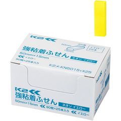 （まとめ買い）コクヨ 付箋 強粘着ふせん K2 50×15 25本 ミニサイズ(ネオン・イエロー) K2メ-KN5015YX25 【×3セット】