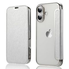 YUYIB iPhone 16 Plus 用 ケース 6.7 手帳型 背面 クリア 透明 高級なPUレザー+TPU 衝撃吸収 軽量薄型 ブランド スマホケース iPhone16 Plus (2024) 用 ケース アイフォン16 Plus 用 手帳型 ケース