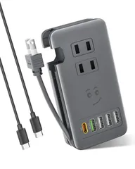 新品 素直な虹 電源タップ USB付きType-C PD USB コンセント USB-C 延長コード 【USB-C PD 急速充電ポート・QC3.0 急速充電 ポート・３個USB-Aポート・３セットACコンセント・PSE認証済・ケーブル収納式】急速充電 USB