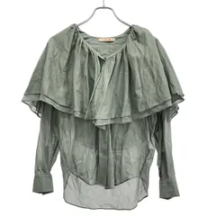 BACCA バッカ 20AW コットンボイル ラッフルカラーシャツ 35-01-05-01301 グレー系 36のサムネイル