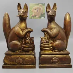 磁器人形 社とお稲荷さま 郷土人形 民芸 古道具 アンティーク