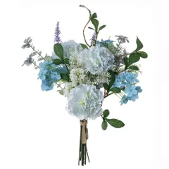 【数量限定】ラウンドブーケ 花束 ブライダルブーケ 造花 挙式 カーネンション 結婚式 花嫁ブーケ パーティー ニ次会 ウエディングブーケ 撮影 1束入 WillingYou ブルー