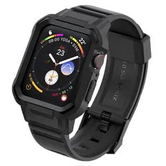 【迅速発送】LVFAN コンパチブル Apple Watch バンド 42mm 44mm 45mm 一体型 ケース付き アップルウォッチ用 バンド スポーツ バンド TPU ミリタリー保護 エッジ保護 耐衝撃 傷防止 Apple Watch シリーズ 8 7