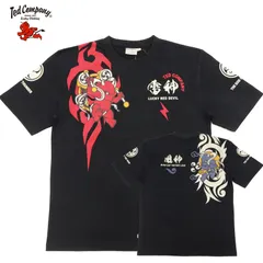 テッドマン 半袖Tシャツ 風神雷神 テッド トライバル TEDMAN 和洋折衷 Tシャツ エフ商会 TDSS-573 ブラック 
