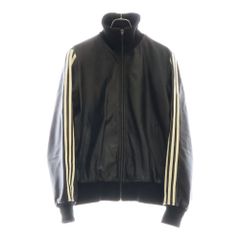 Y-3 (ワイスリー) スリーストライプス カウレザー ジップアップジャケット ブラック 567239