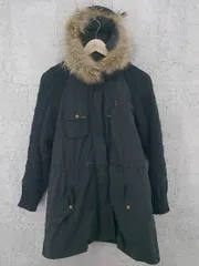 ■ ◎ EASTBOY イーストボーイ ニット 切替 ラクーンファー ライナー付 モッズ コート サイズ9 ブラック レディース  【1002800968183】のサムネイル