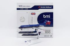 Jcwings ブリティッシュミッドランド航空 フォッカー100 G-BXWF 1/200 XX20303