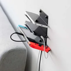 新品 送料無料 山崎実業 充電ラック tower タワー ウォールモバイル充電＆収納ラック 3段 石こうボード壁対応 ブラック｜沖縄発送不可【SPORTUS】