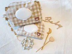 【くまワッペンマルチポーチ】  おむつ入れ おむつポーチ おしり拭きケース