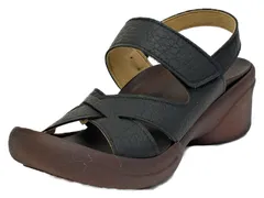 Regetta　リゲッタ サンダル 日本製 ローリングシューズ ストラップ 厚底 ウェッジソール（ブラック）