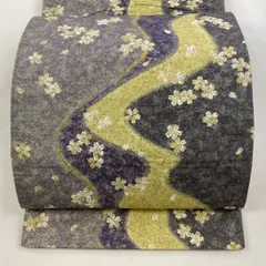 未使用 牛首紬 蟹 カニ 全通 袋帯 箔加工 未使用 牛首紬 蟹 カニ 全通 袋帯 箔加工 未使用 牛首紬 蟹