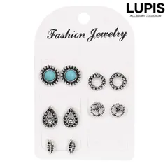 セットピアス レディース ピアス ターコイズ アンティーク 小さめ 小ぶり ティアドロップ ユニセックス ジェンダーレス ルピス v0580