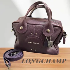 ロンシャン クアドリ ロゴメタル Sサイズ ハンドバッグ レザー 2way ショルダーバッグ レザーバッグ バーガンディ チャーム LONGCHAMP ミニボストンバッグ