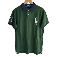 RalphLauren(ラルフローレン) 半袖ポロシャツ サイズL メンズ美品  ビッグポニー ダークグリーン×ネイビー×マルチ 刺繍/チェック柄