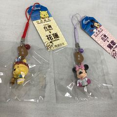 台湾　ディズニー　プーさん・ミニーちゃん　ご当地限定ストラップ　根付け　C676