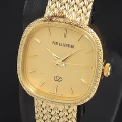 人気　PER VALENTINO　純金文字盤 天然ダイヤ 限定品　腕時計　美品 イタリアンブランド ペレバレンチノ「純金天然ダイヤ腕時計