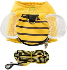 COOLTHICK 犬用ハーネス ペットハーネス ベストハーネス 猫 超小型犬 リードセット リード付き 頑丈( M)