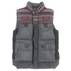 極美品□MONCLER モンクレール AVENGER GILET ウールヨーク ノルディック柄 WZIP ジレ ダウンベスト グレー 0 正規品 メンズオススメ