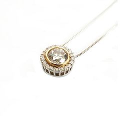 値下げ可 1.0ct K18 鑑定書 ライトブラウン ダイヤモンド ネックレス 