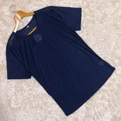 ☆新品 ネイビー 半袖T Uネック 透け感 ネイビー 紺 20196