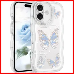 【特価セール】MuZiF iPhone 16 用 ケース クリア 可愛い ちょう ウェーブ TPUソフトケース 透明 かわいい 韓国 ケース 薄くて軽い 人気 おしゃれ スマホケース 耐衝撃 携帯カバー iPhone16 用 クリアケース (iPhone 16